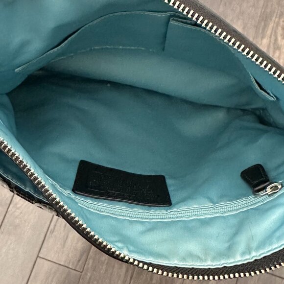 Coach Black & Gray Signature File Cross Body Bag Style #C1168-F17120 - Picture 10 of 16